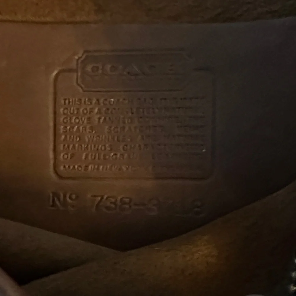 Coach Vintage Brown Leather Zippered Pouch with Wristlet, Leather Tag 738 3718 - Picture 5 of 5